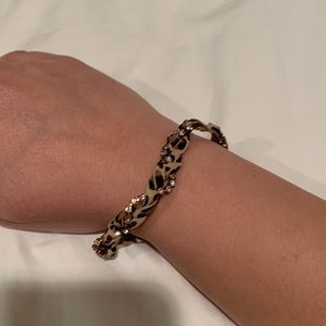 Leather and stone bracelet